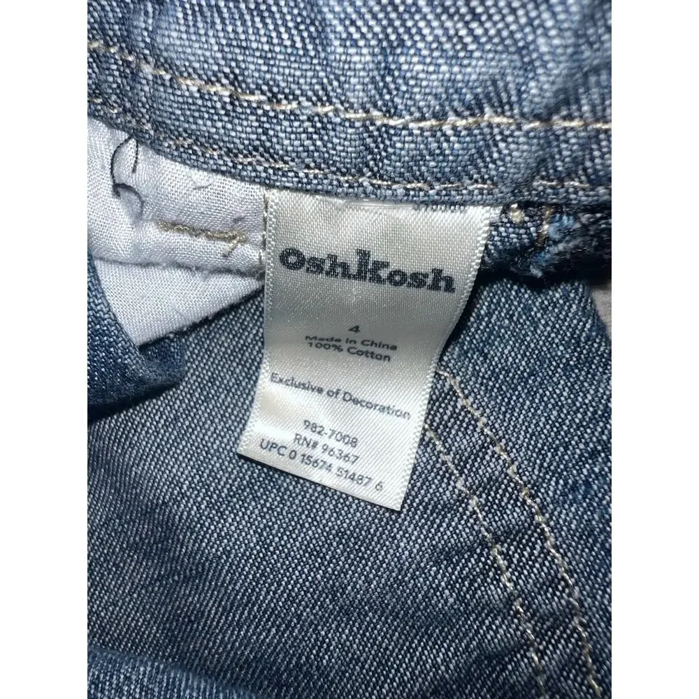 OshKosh B'gosh Y2K denim overall denim jean vestbek dress pink size girls 4